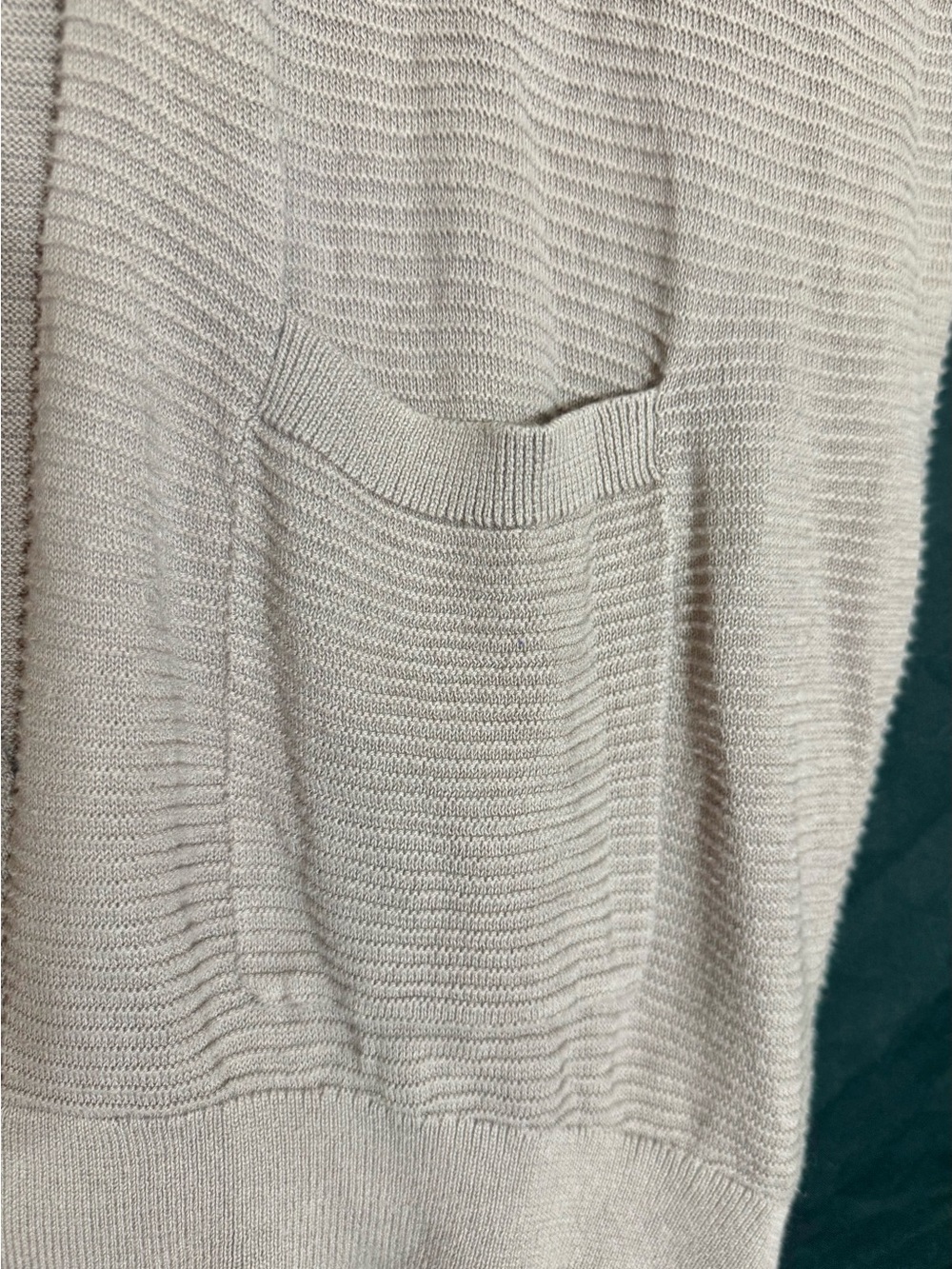 Express Open-Front Taupe Ribbed Cardigan - Picture 2 of 6